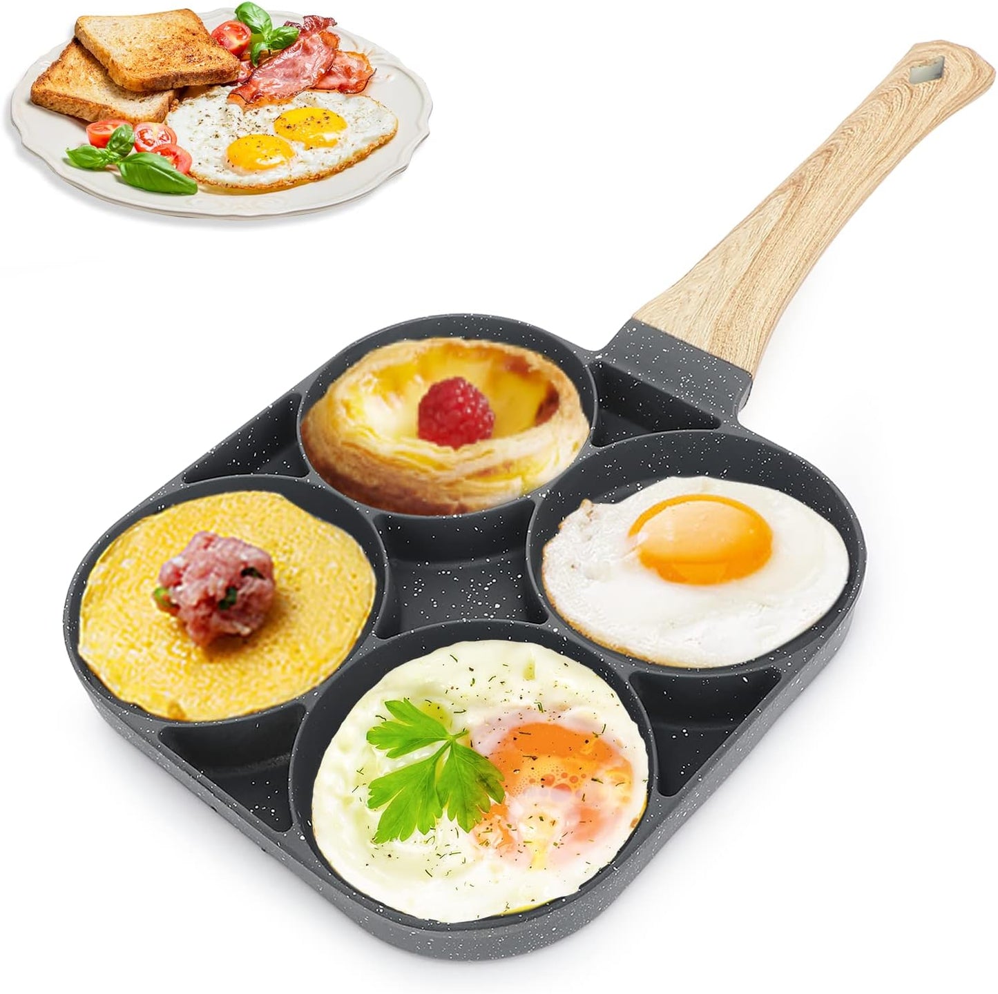 Sartén antiadherente de 3 divisiones