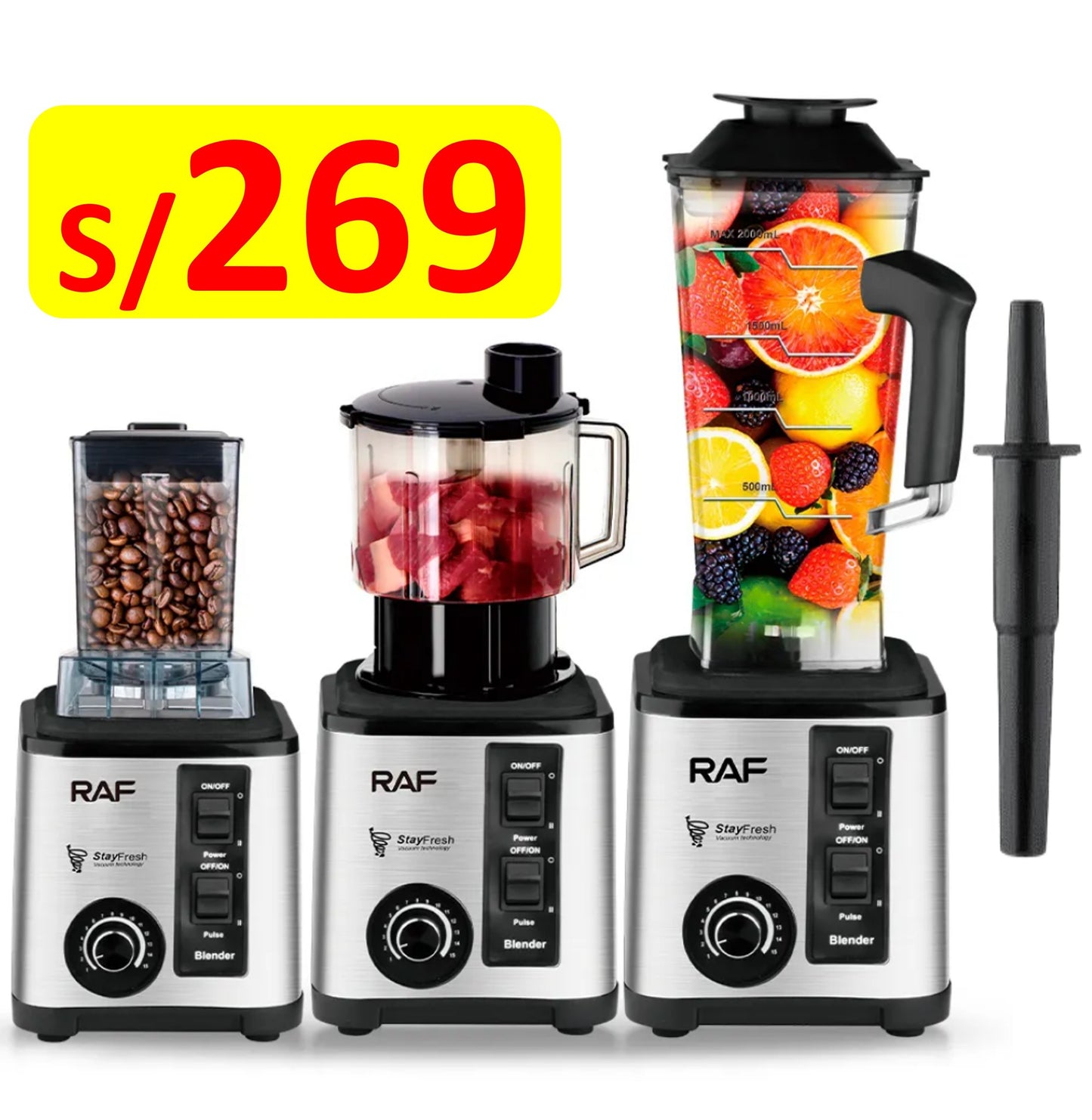 LICUADORA SEMI PROFESIONAL DE 15 VELOCIDADES, PICA HIELO Y BASE METÁLICA