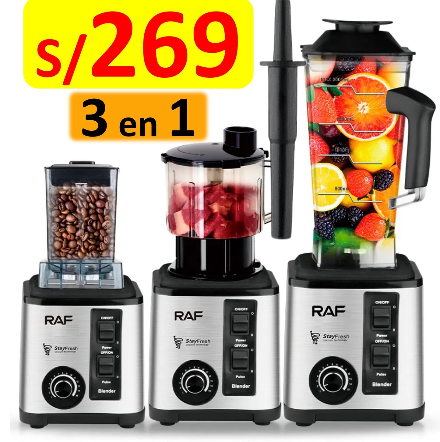 SUPER LICUADORA MULTIFUNCIONAL, SEMI INDUSTRIAL Y 15 VELOCIDADES