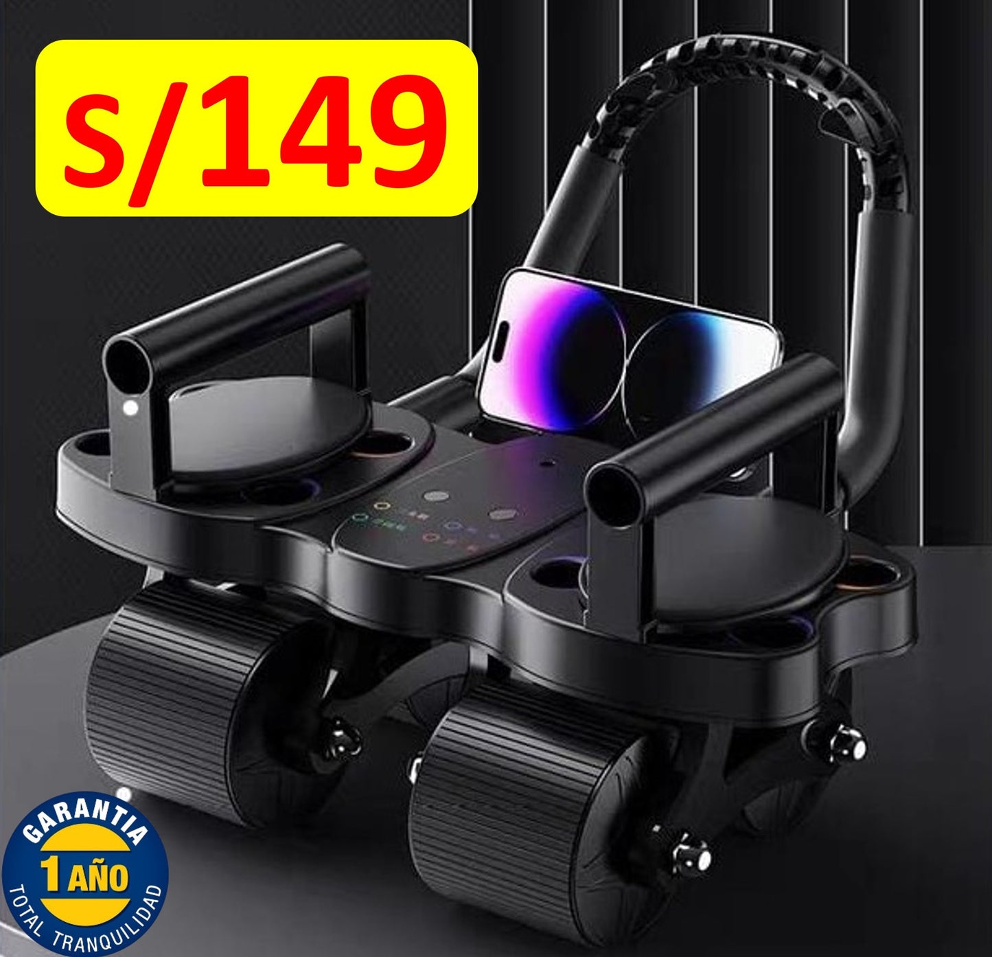 SUPER RODILLO ABDOMINAL DE 4 RUEDAS y 4 CODERAS + ACCESORIOS