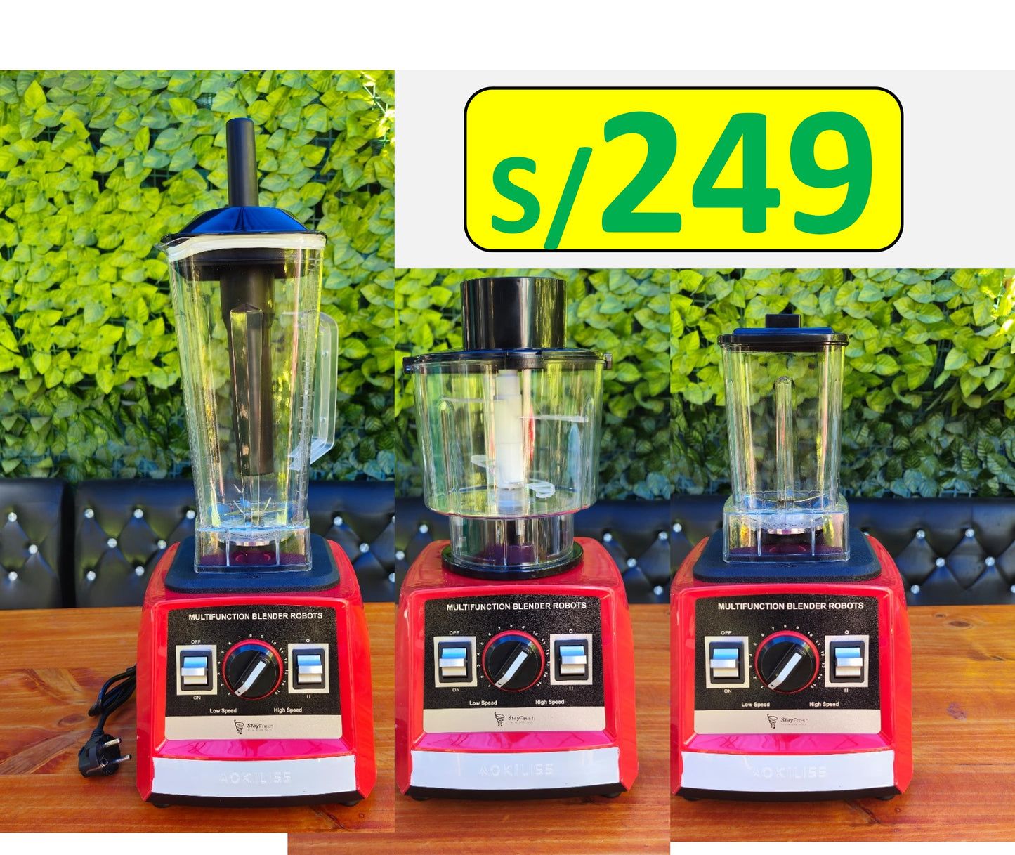 SUPER LICUADORA 3 EN 1 - SEMI INDUSTRIAL DE 15 VELOCIDADES