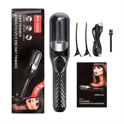 Cortador de Puntas Abiertas + accesorios, Para Cabello Seco, Dañado y Quebradizo