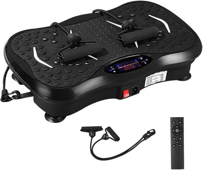 Plataforma vibratoria- capacidad 150 kilos para cuerpo completo de 99 y 120 velocidades, 5 modos, 2 ligas, imanes, pantalla, bluetooth, música, control remoto.