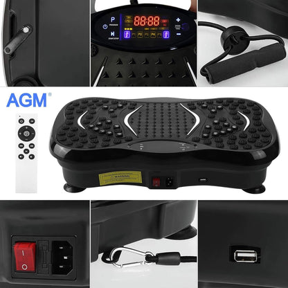 Plataforma vibratoria- capacidad 150 kilos para cuerpo completo de 99 y 120 velocidades, 5 modos, 2 ligas, imanes, pantalla, bluetooth, música, control remoto.