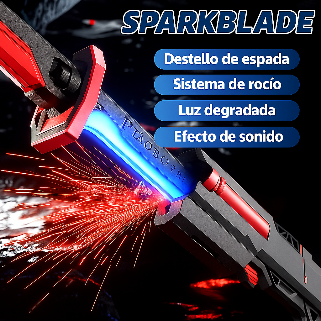 Sparkblade con Sonido, chispas, humo y Luces, recargable y accesorios.