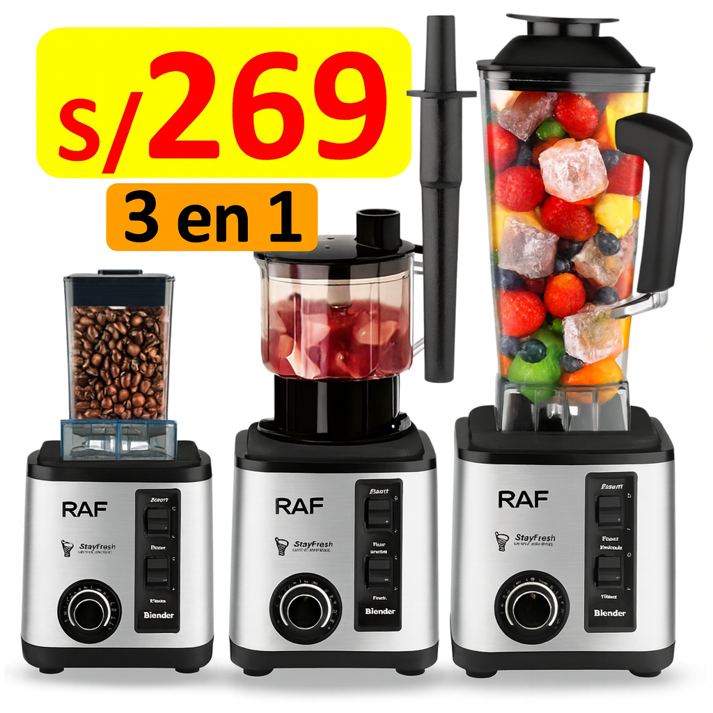 SUPER LICUADORA RAF 3 EN 1 - MULTIFUNCIONAL |SEMI INDUSTRIAL DE 15 VELOCIDADES