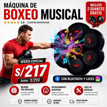 MÁQUINA DE BOXEO MUSICAL PRO +🎁 Y ENVÍO GRATIS