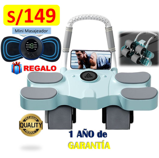 SUPER RODILLO ABDOMINAL DE 4 RUEDAS + ACCESORIOS