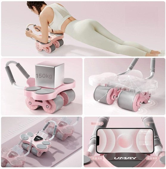 SUPER RODILLO ABDOMINAL DE 4 RUEDAS y 4 CODERAS + ACCESORIOS