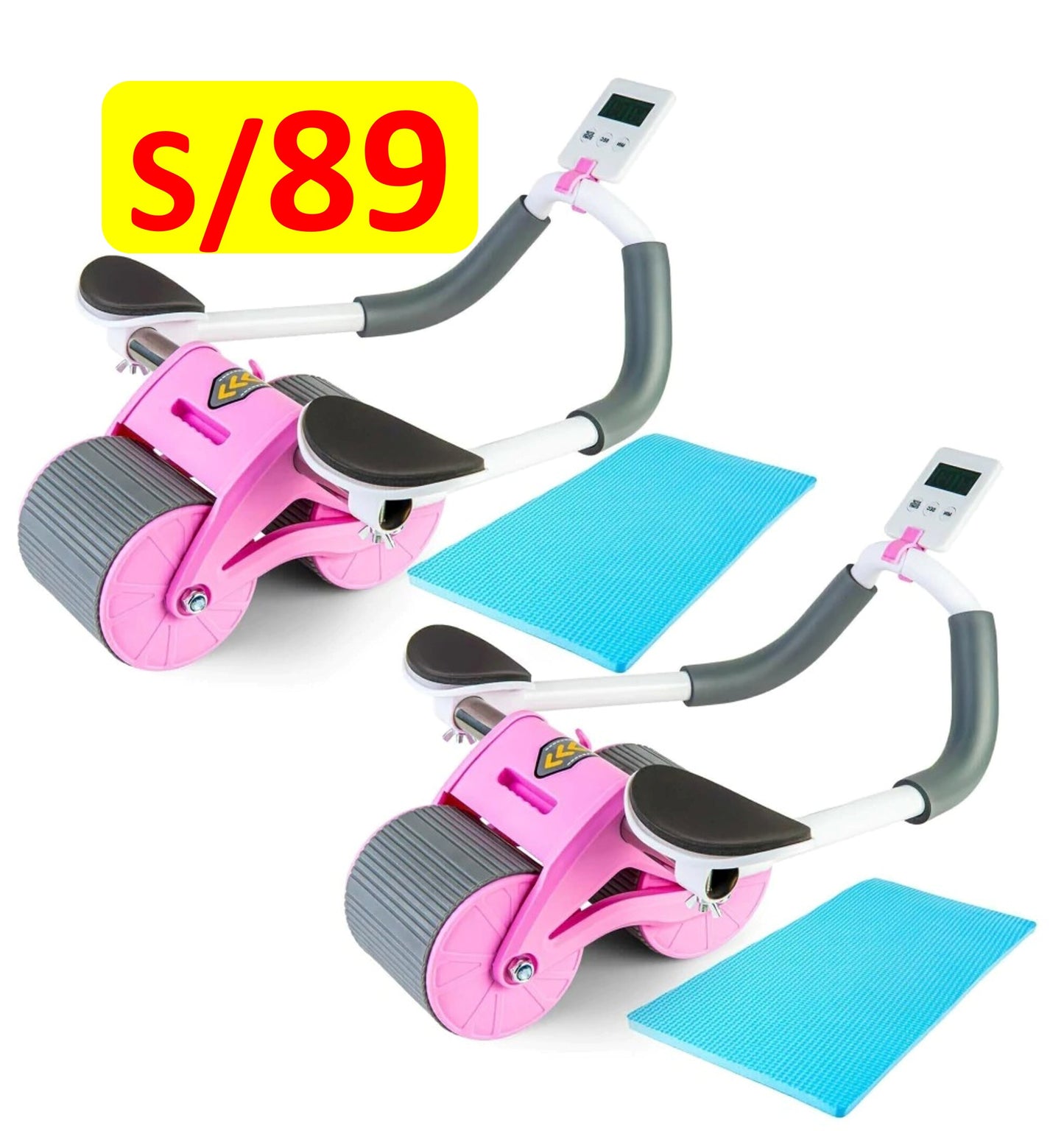 SUPER RODILLO ABDOMINAL DE 4 RUEDAS y 4 CODERAS + ACCESORIOS