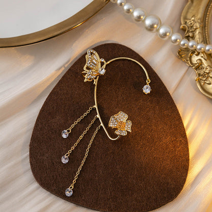 Arete Mariposa sin Perforación y colgantes (Regalo estuche especial)