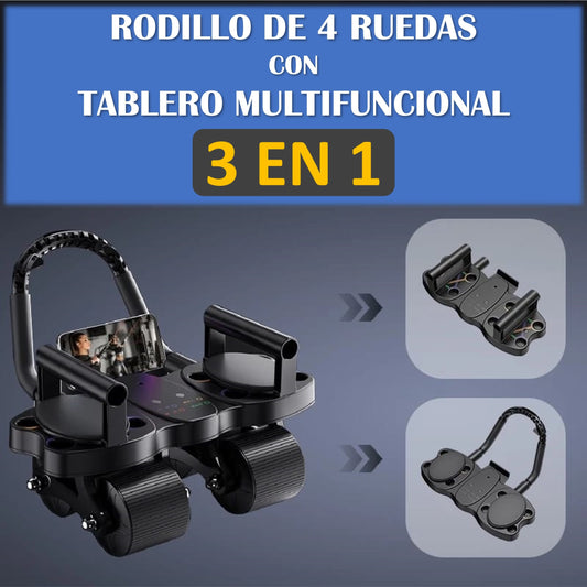 SUPER RODILLO ABDOMINAL DE 4 RUEDAS+ TABLERO MULTIFUNCIONAL