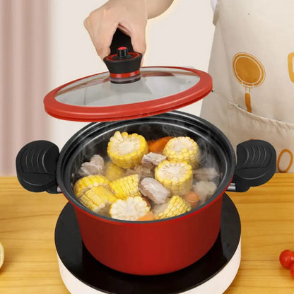 OLLA MICRO PRESIÓN ANTIADHERENTE DE 4 LITROS - TAPA DE VIDRIO