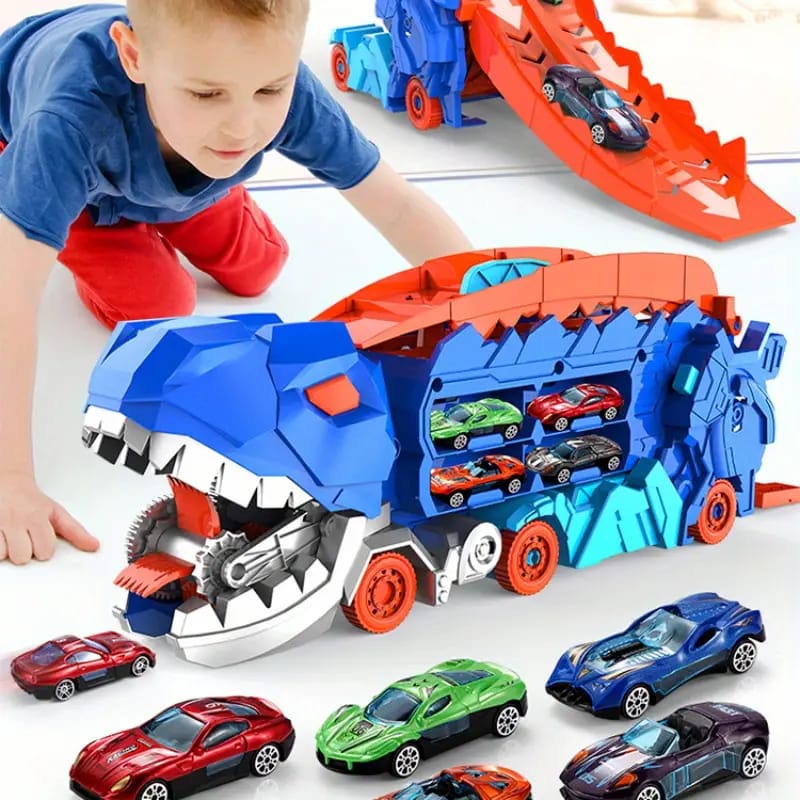 SUPER DINO REMOLQUE + 10 AUTOS METÁLICOS DE REGALO🎁  ®