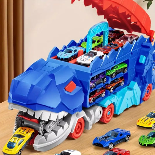 SUPER DINO REMOLQUE + 10 AUTOS METÁLICOS DE REGALO🎁  ®