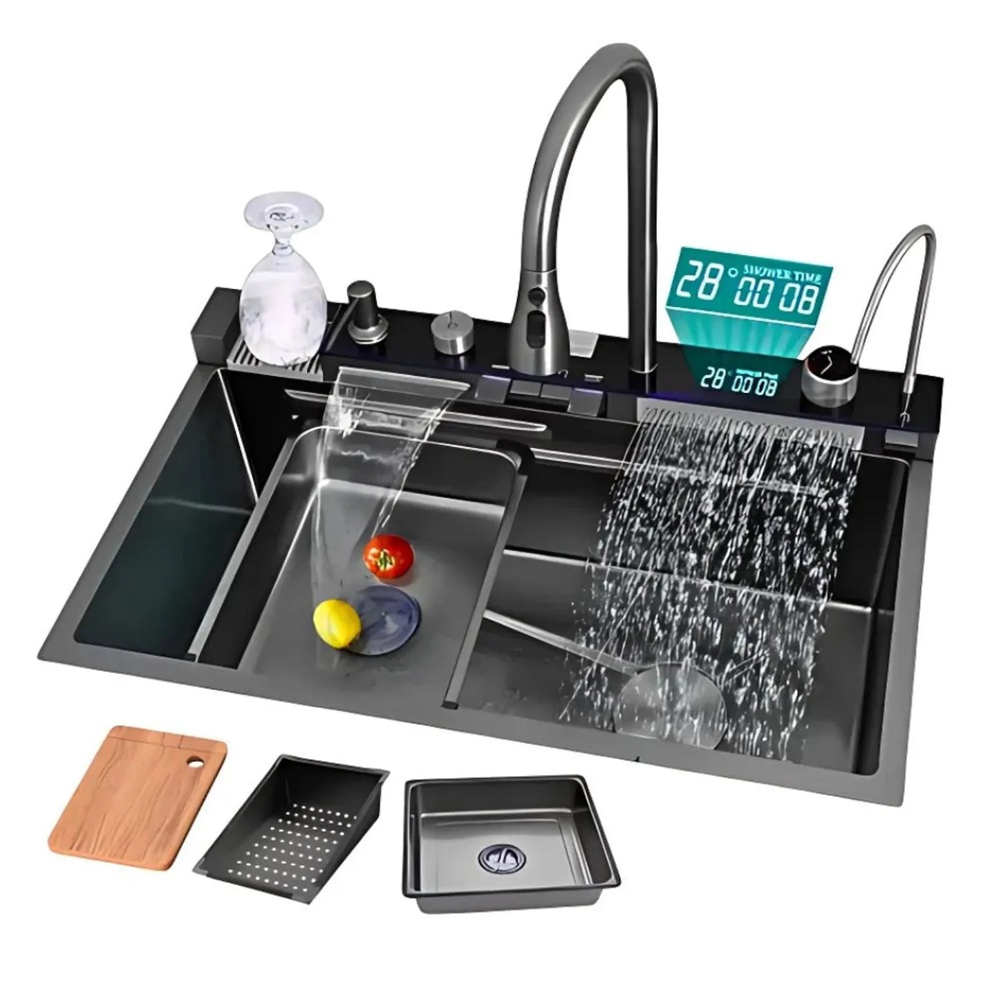 PREVENTA LAVADERO 7 EN 1 MULTIFUNCIONAL PREMIUM, 5 TECLAS, PANEL LED DE ACERO INOXIDABLE