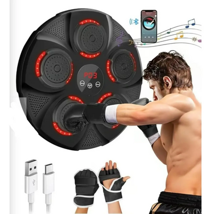 MAQUINA DE BOXEO MUSICAL + 2 GUANTES DE BOX GRATIS