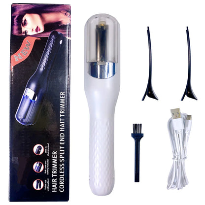 Cortador de Puntas Abiertas + accesorios, Para Cabello Seco, Dañado y Quebradizo