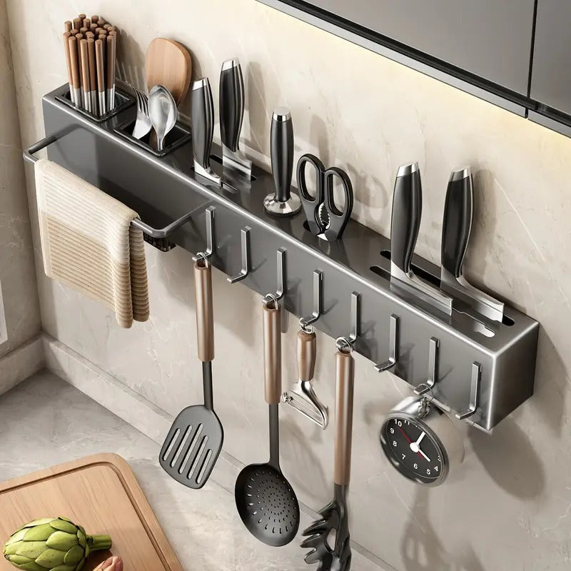 Soporte Organizador Para Cuchillos y Utensilios de Cocina en Acero Inoxidable