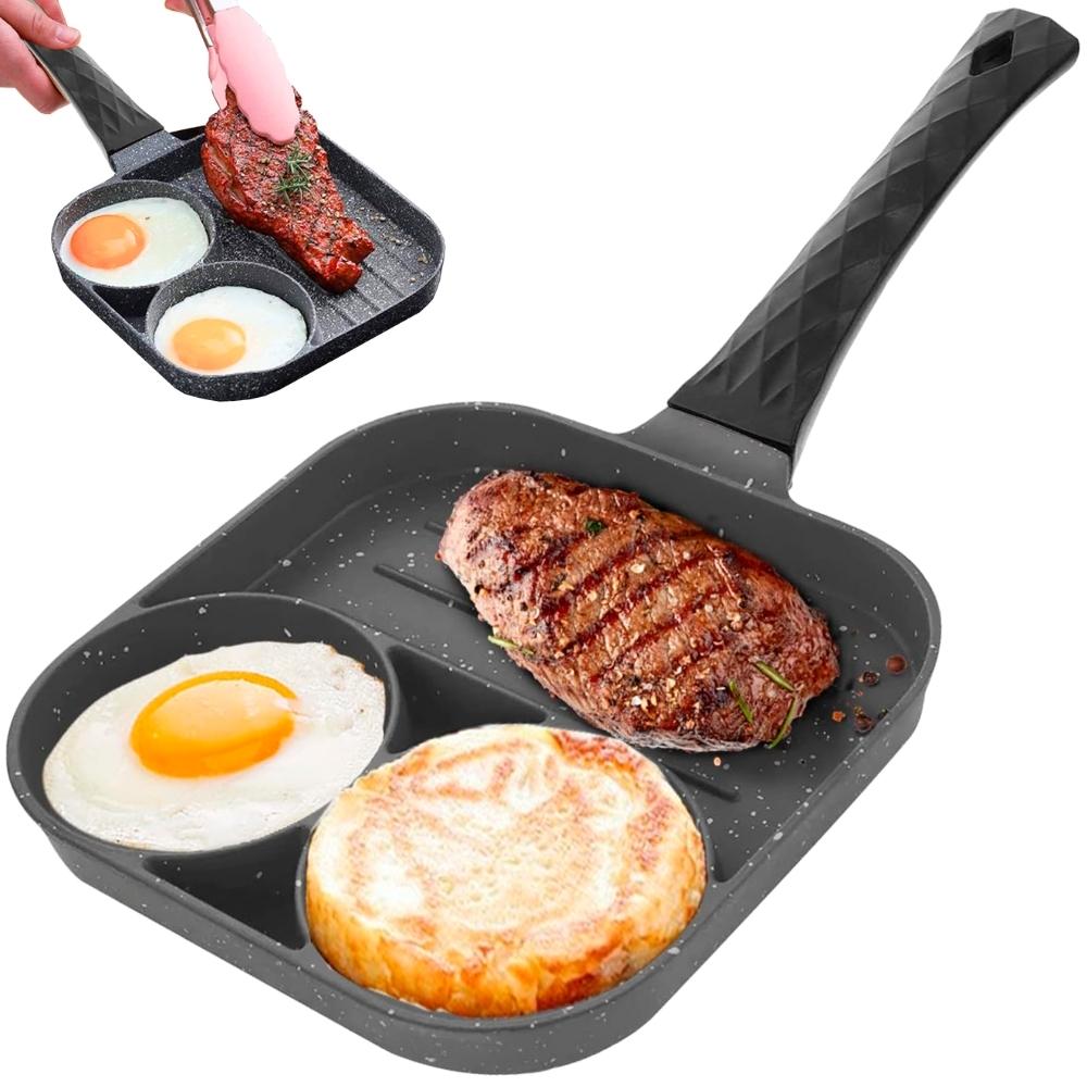 Sartén antiadherente de 3 divisiones