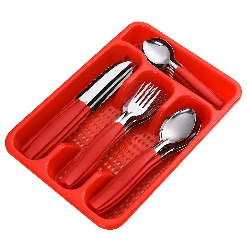 Set de 24 Cubiertos con canastilla