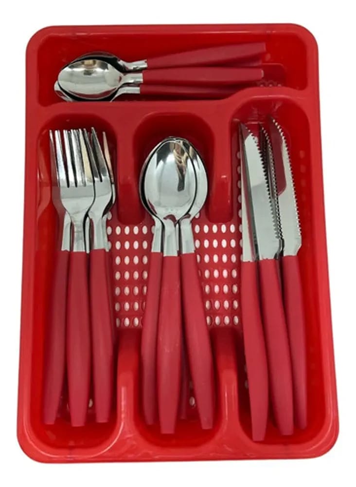 Set de 24 Cubiertos con canastilla
