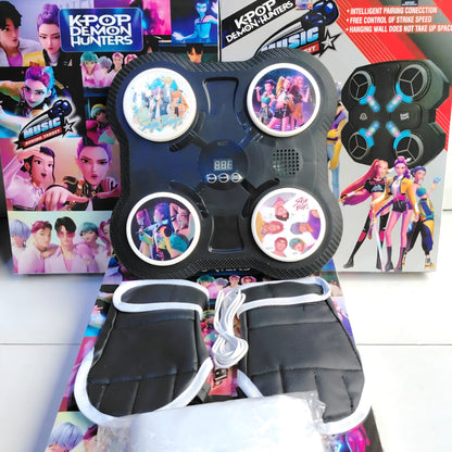 MÁQUINA DE BOXEO PARA NIÑOS MUSICAL + GUANTES, Bluetooth y luces