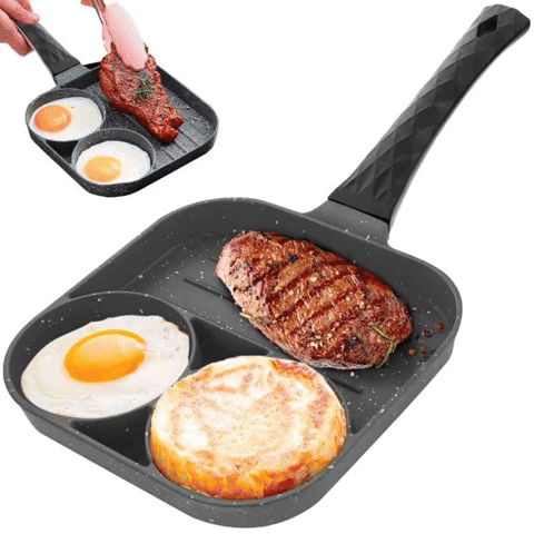 Sartén antiadherente de 3 divisiones