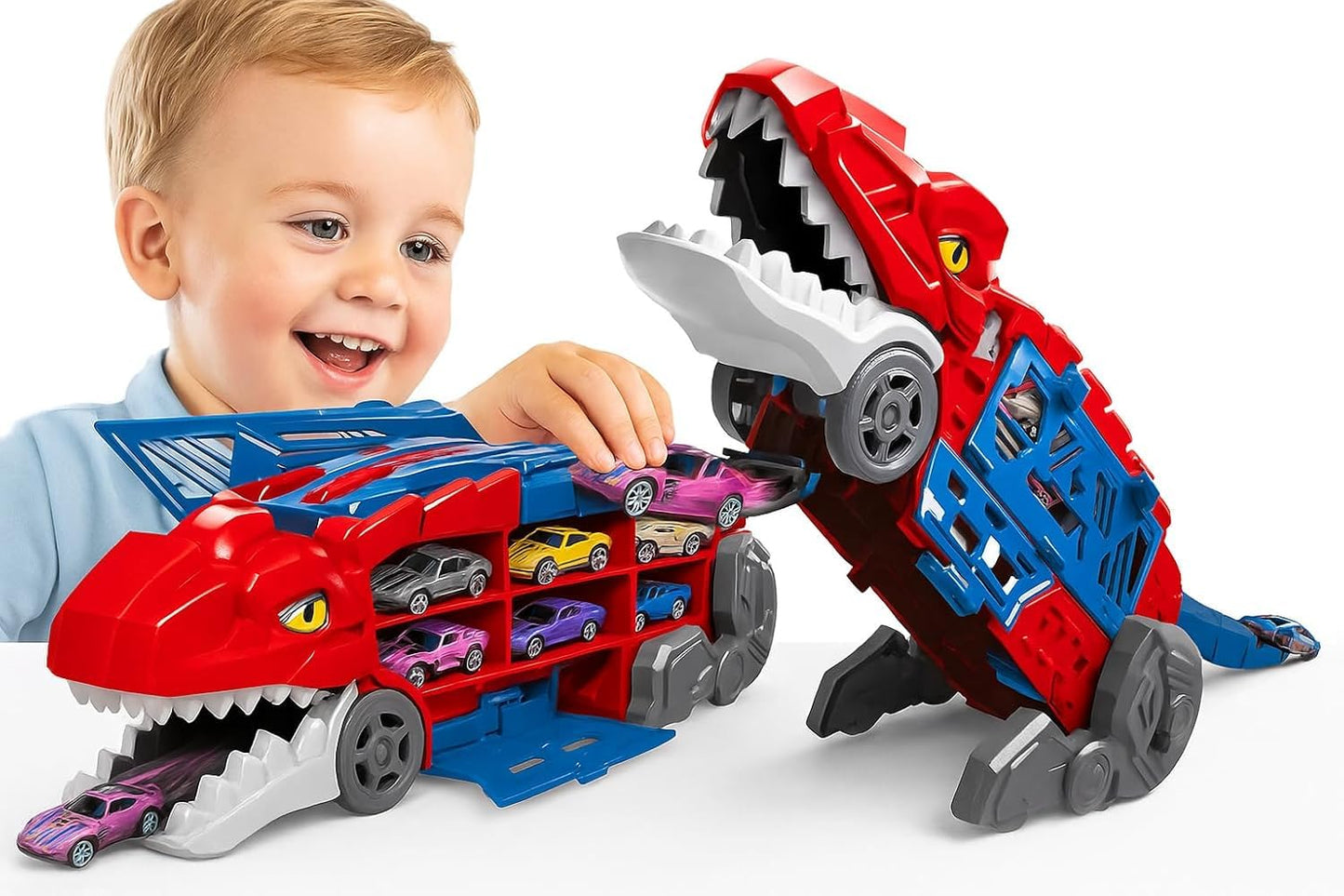 SUPER DINO TRANSFORMER + 6 AUTOS DE REGALO🎁  ®