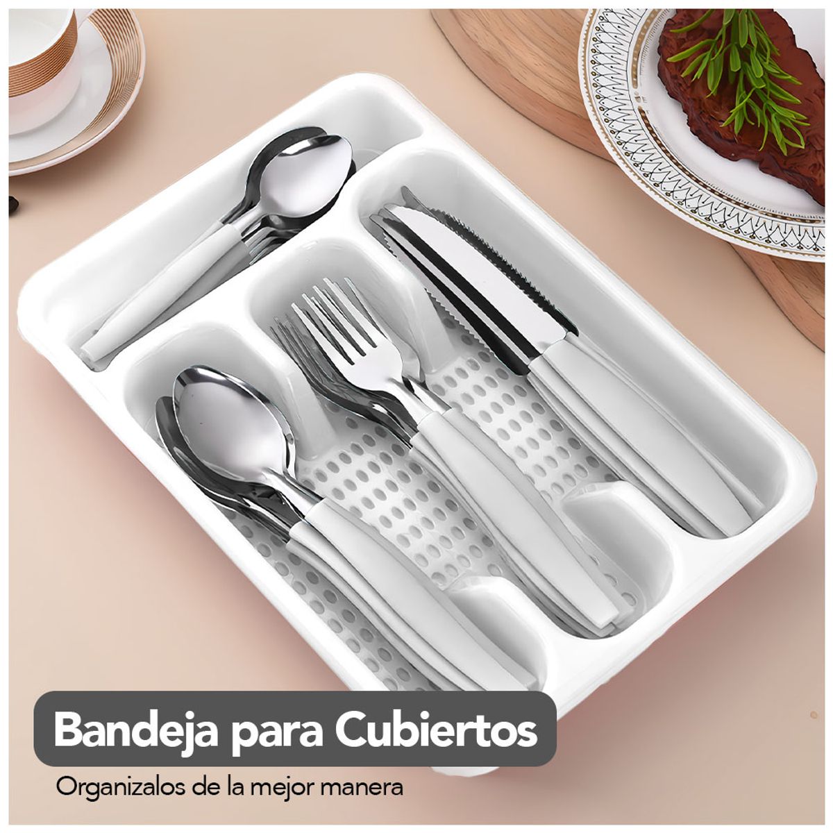 Set de 24 Cubiertos con canastilla