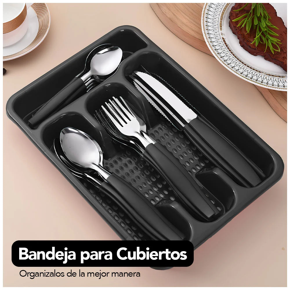 Set de 24 Cubiertos con canastilla