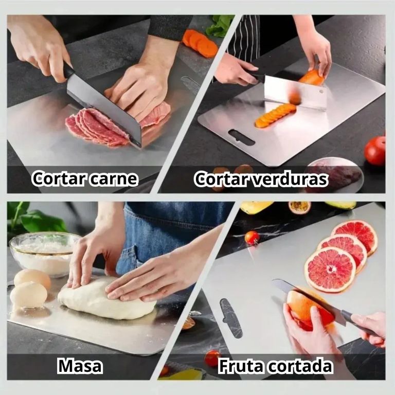 Carne, verduras, masa y fruta