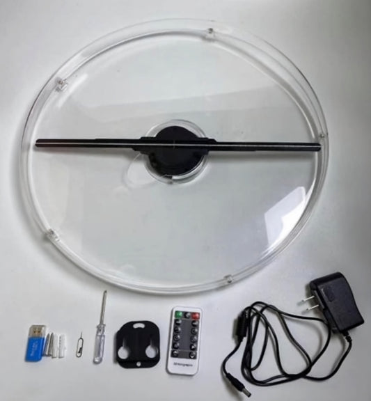 PROYECTOR VENTILADOR HOLOGRÁFICO 3D de 42 cm - APP CELULAR Y PC